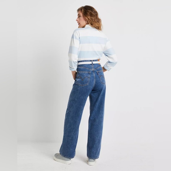 Levi's High Loose Wide Leg Jeans Women's 29 Premium Denim Hemp 90s Style - Picture 1 of 8